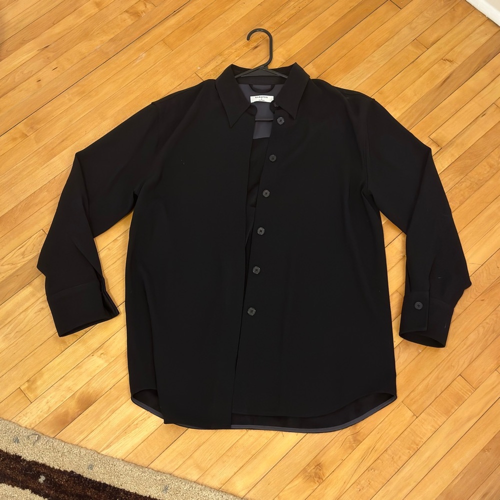 Aritzia Babaton Black Dolly Button Up Shirt Blouse